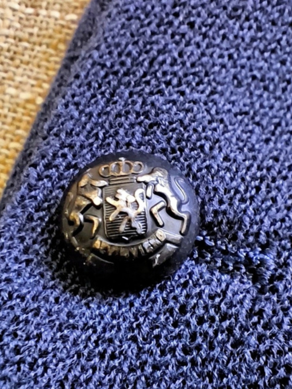 John Varvatos USA Navy Knit Crest Button Unstructured Cardigan Coat Men's Size L - Picture 3 of 16